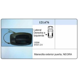 Recambio de maneta exterior lateral izquierda para citroën jumper caja cerrada (06.2006 =>) referencia OEM IAM 121676 9101.CV 91